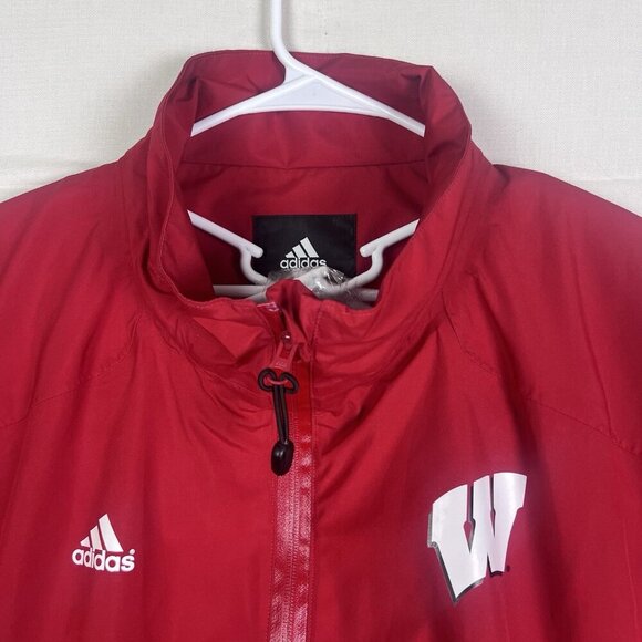 Wisconsin Badgers NCAA‎ Adidas Men's XL Gore-Tex Performance Red Zip Rain Jacket - Picture 2 of 12